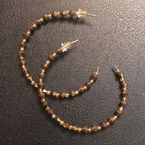 Gold beaded very shiny earrings